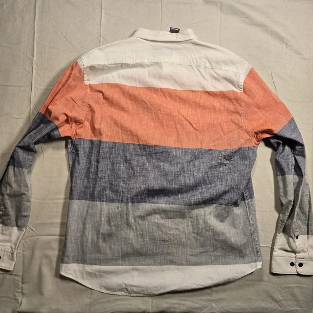Express Button Down Shirt Mens XL 100% Cotton Colorblock Spring Collared Casual